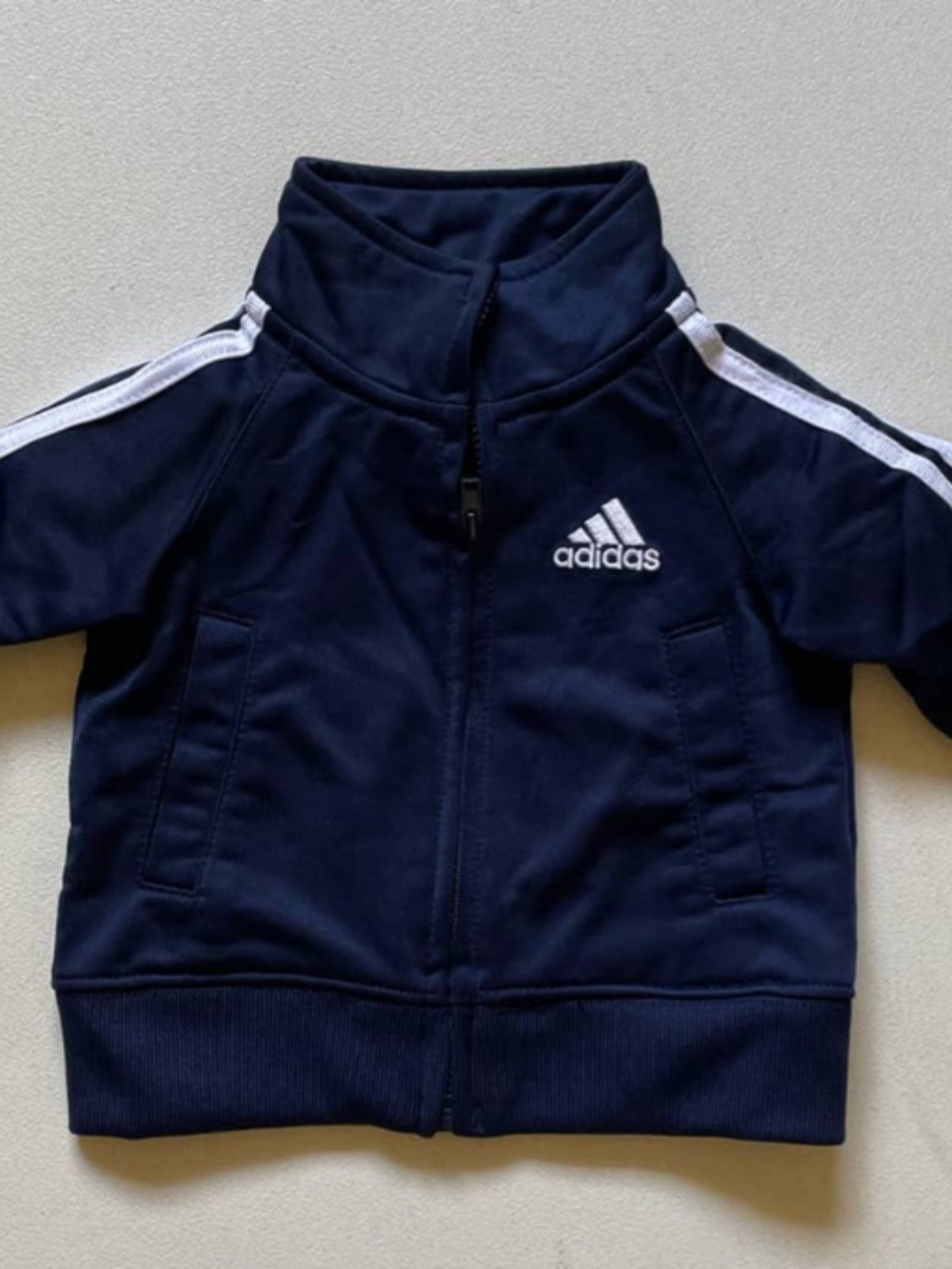 adidas Navy Jacket with White Logo Tag
